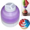 Icing Piping Bag Nozzle Converter 3 Hole 3 Color Cream Coupler Cake Decor Tool