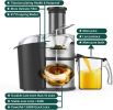 KOIOS Centrifugal Juicer Machines, Juice Extractor with Big Mouth 3' Feed Chute